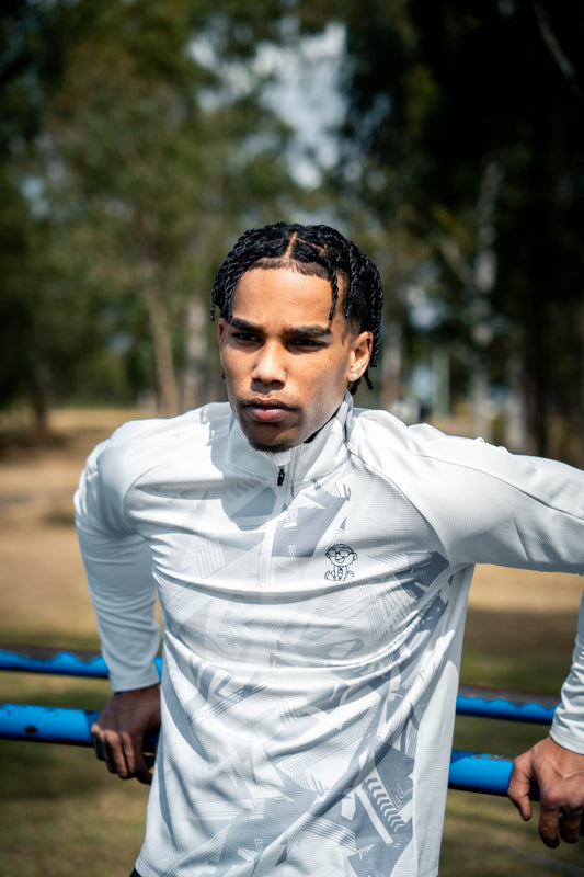 Quarter Zip - White