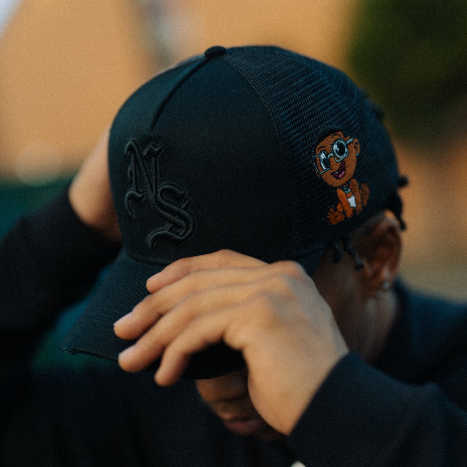NS Hats - Black on black